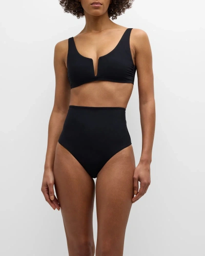 Bondi Born Verrona Notched Bikini Top In Black