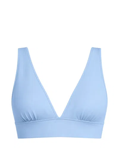 Bondi Born Vicki V-neck Bikini Top In Blue