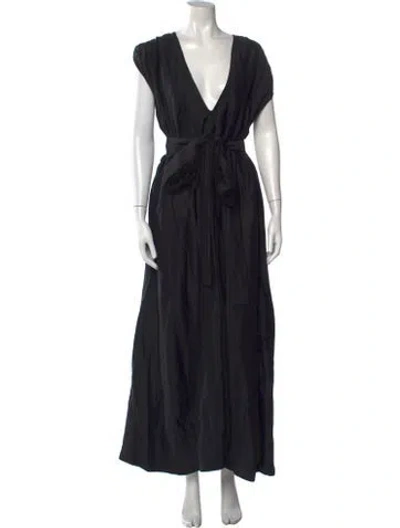 Pre-owned Bondi Born V-neck Long Dress In Black