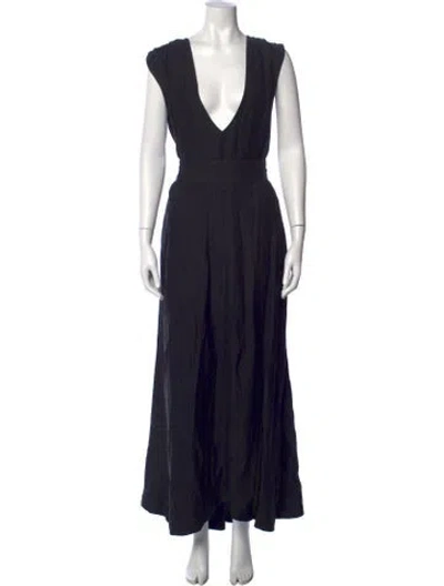 Pre-owned Bondi Born V-neck Long Dress In Black