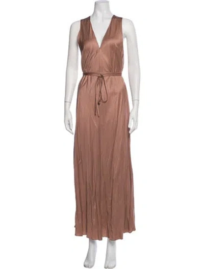 Pre-owned Bondi Born V-neck Long Dress In Pink