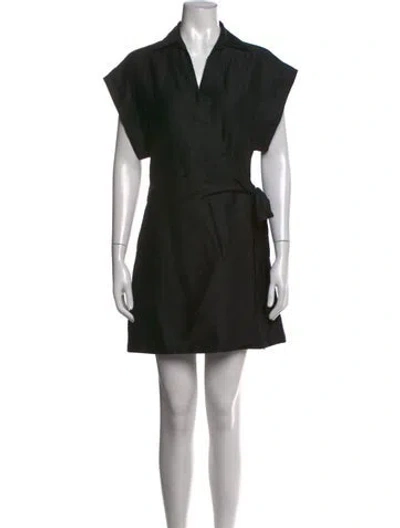 Pre-owned Bondi Born V-neck Mini Dress In Black