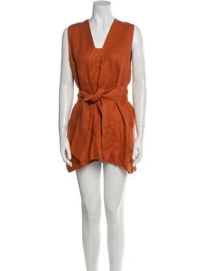 Pre-owned Bondi Born V-neck Mini Dress In Orange