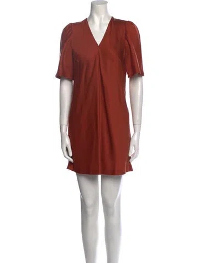 Pre-owned Bondi Born V-neck Mini Dress In Orange