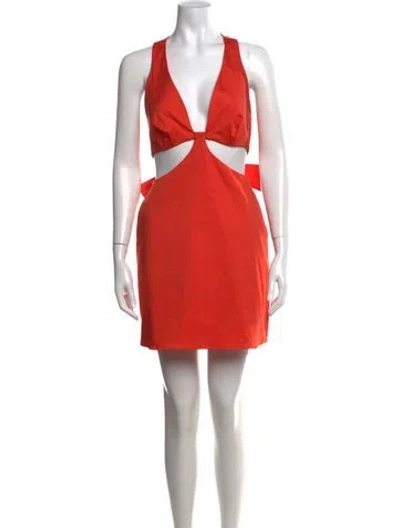 Pre-owned Bondi Born V-neck Mini Dress In Orange