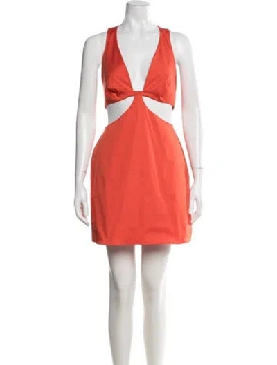 Pre-owned Bondi Born V-neck Mini Dress W/ Tags In Orange
