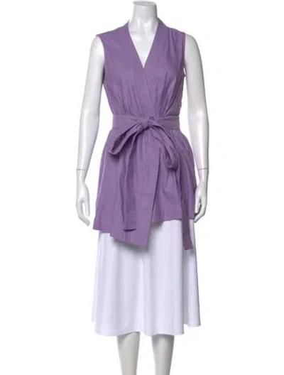 Pre-owned Bondi Born V-neck Sleeveless Top In Purple
