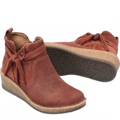 Bondi Born Women's Vaughn Distressed Suede Leather Bootie In Rust In Multi