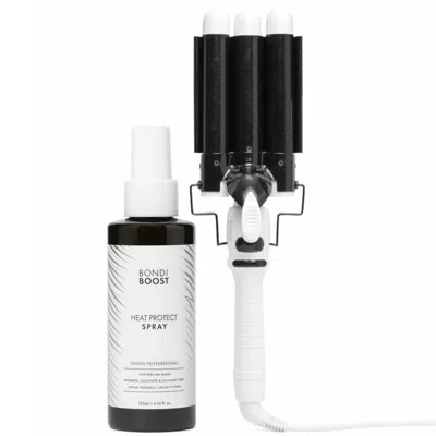 Bondiboost 32mm Wave Wand And Heat Protect Spray 125ml Bundle In White