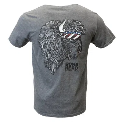 Bone Head Outfitters Men's  American Bison T-shirt In Gray