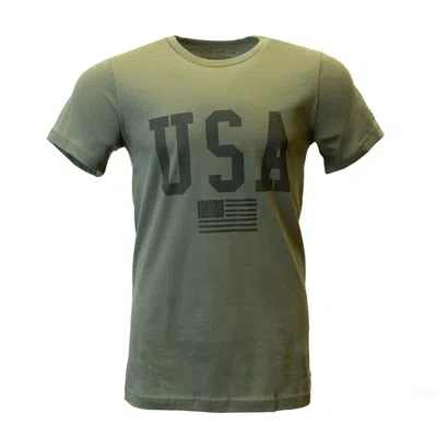 Bone Head Outfitters Men's  Usa Bold T-shirt In Green
