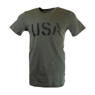 Bone Head Outfitters Men's  Usa Stencil T-shirt In Green