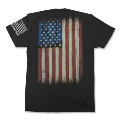 Bone Head Outfitters Men's  Usa Weathered Flag T-shirt In Black