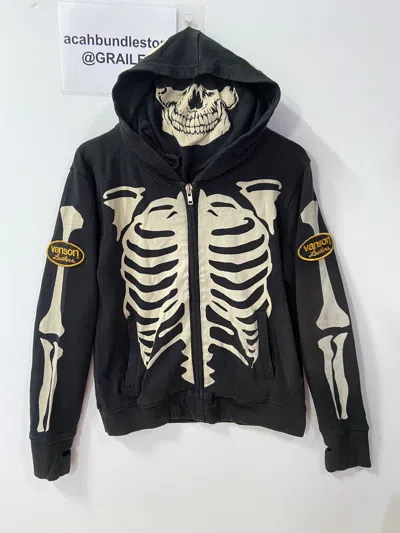 Pre-owned Bones X Vanson Leathers Vanson Leather Skeleton Mask Hoodie In Black