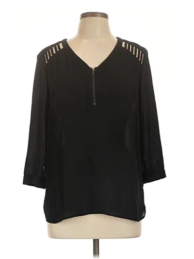 Pre-owned Bongo 3/4 Sleeve Blouse In Black