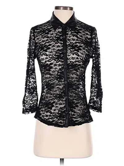 Pre-owned Bongo 3/4 Sleeve Blouse In Black