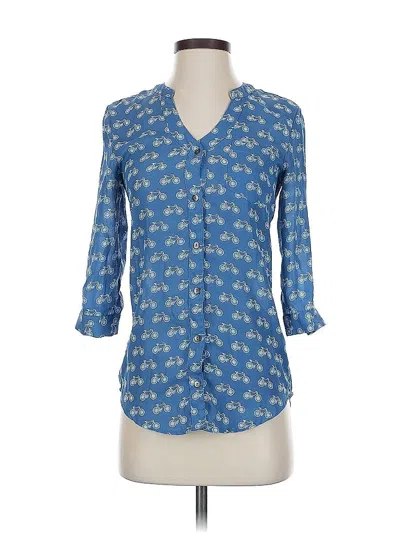 Pre-owned Bongo 3/4 Sleeve Blouse In Blue