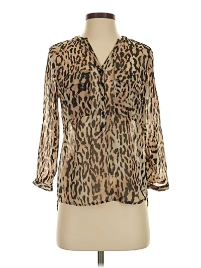 Pre-owned Bongo 3/4 Sleeve Blouse In Brown