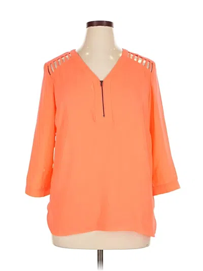 Pre-owned Bongo 3/4 Sleeve Blouse In Orange