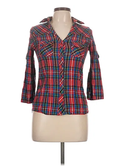 Pre-owned Bongo 3/4 Sleeve Button Down Shirt In Red