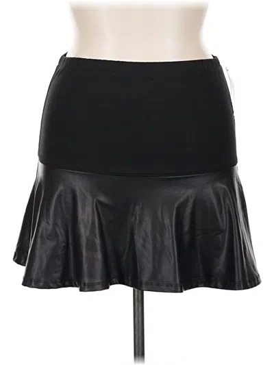 Pre-owned Bongo Faux Leather Skirt In Black