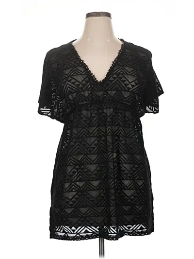 Pre-owned Bongo Short Sleeve Blouse In Black