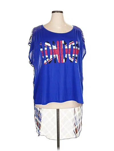 Pre-owned Bongo Short Sleeve Blouse In Blue