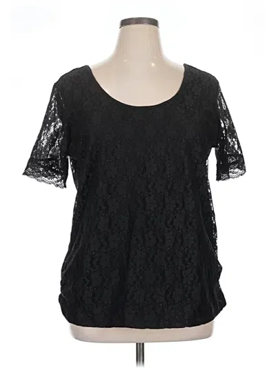 Pre-owned Bongo Short Sleeve Top Black Scoop Neck Tops