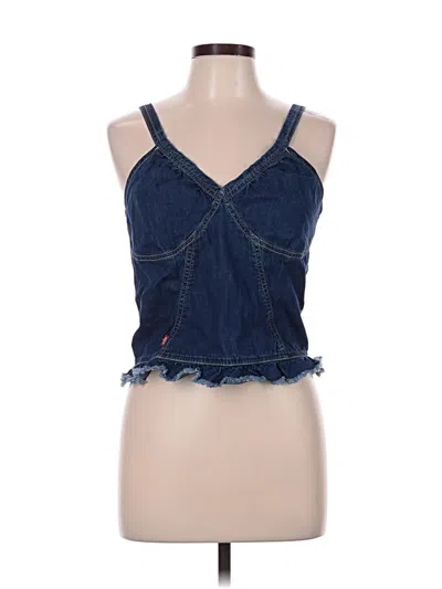 Pre-owned Bongo Sleeveless Top Blue Halter Neckline Tops