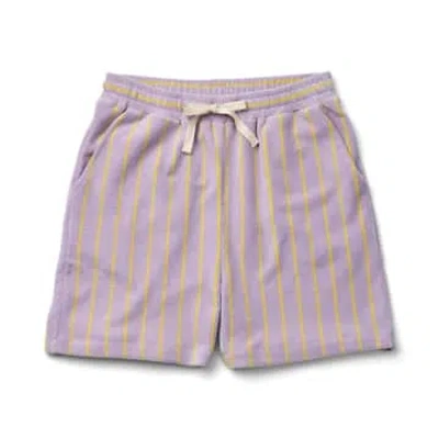 Bongusta Medium Lilac & Neon Yellow Naram Shorts In White