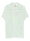Bongusta Naram Striped Terry Shirt In Green