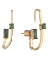 Bonheur Jewelry Camille Green Crystal Ear Jacket Earrings In Gold