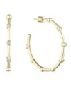 Bonheur Jewelry Diana Crystal Large Hoop Earrings In Gold