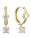 Bonheur Jewelry Giselle Crystal Hoop Drop Earrings In Gold