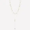 Bonheur Jewelry Josephine Layered Lariat Necklace In White