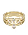 Bonheur Jewelry Louise Piece Stackable Ring Set In Gold