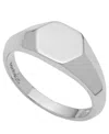 Bonheur Jewelry Mabel Bespoke Signet Ring In Rhodium Plated Brass