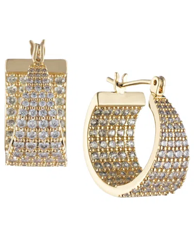 Bonheur Jewelry Monet Crystal Inside Out Hoop Earrings In Gold