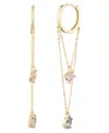 Bonheur Jewelry Vivienne Small Hoop Pink Topaz Crystal Earrings In Gold