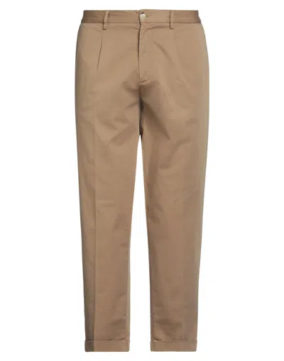 Bonheur Man Pants Camel Size 36 Cotton, Elastane In Beige
