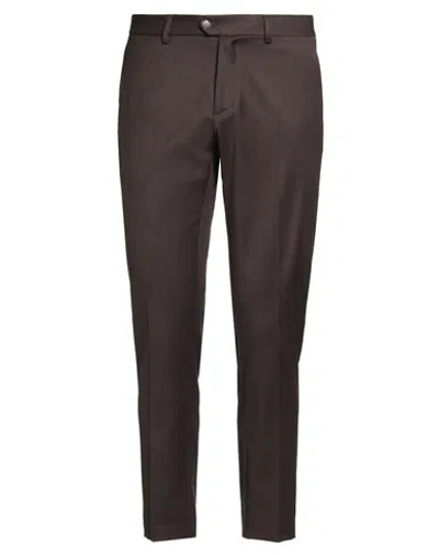 Bonheur Man Pants Dark Brown Size 34 Polyester, Viscose, Elastane