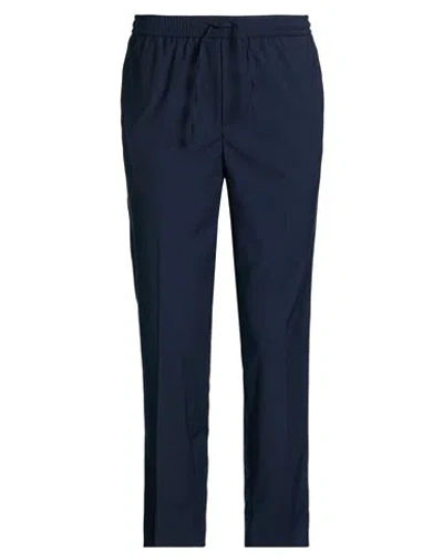 Bonheur Man Pants Navy Size 30 Polyester, Viscose, Elastane In Blue
