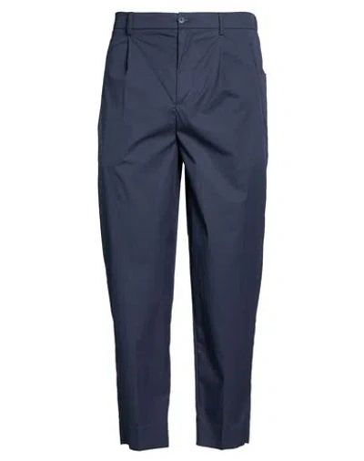 Bonheur Man Pants Navy Size 36 Cotton, Polyamide, Elastane