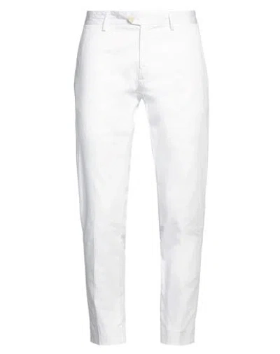 Bonheur Man Pants White Size 40 Cotton, Elastane
