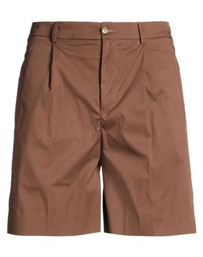 Bonheur Man Shorts & Bermuda Shorts Brown Size 32 Cotton, Polyamide, Elastane