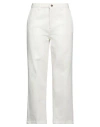 Bonheur Woman Jeans Ivory Size 30 Cotton In White