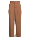 Bonheur Woman Pants Camel Size 28 Viscose, Linen In Beige