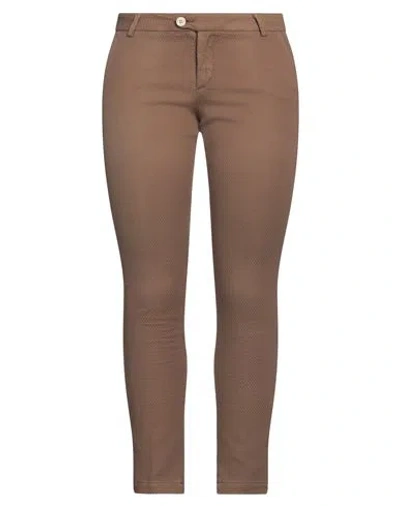 Bonheur Woman Pants Camel Size 31 Cotton, Elastane In Beige