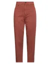 Bonheur Woman Pants Rust Size 30 Cotton, Elastane In Red