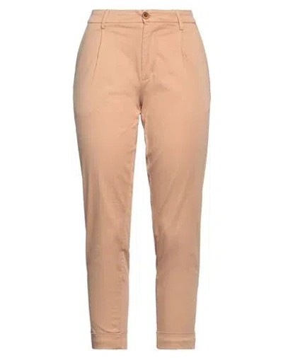 Bonheur Woman Pants Sand Size 28 Cotton, Elastane In Beige